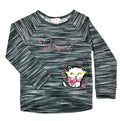 Girl Princess Kitty Long Sleeve Top - Grey  2-12 (6 Pack) $4.00 Per Piece GB723
