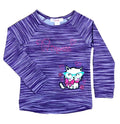 Girl Princess Kitty Long Sleeve Top - Purple  2-12 (6 Pack) $4.00 Per Piece GB723