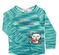 Girl Princess Kitty Long Sleeve Top - Teal  2-12 (6 Pack) $4.00 Per Piece GB723