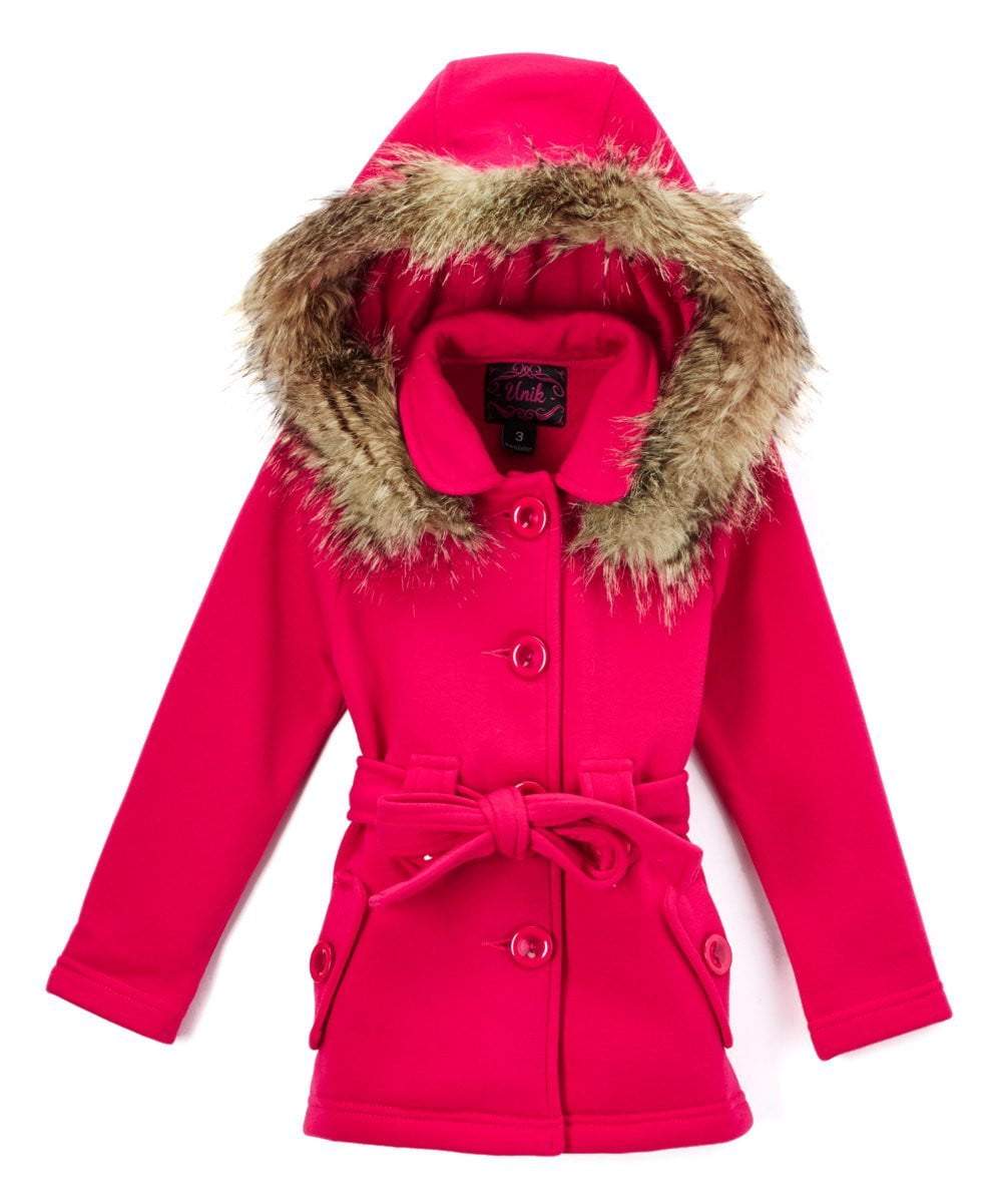 unikinc - Girl Fleece Coat With Hood - Unikinc
