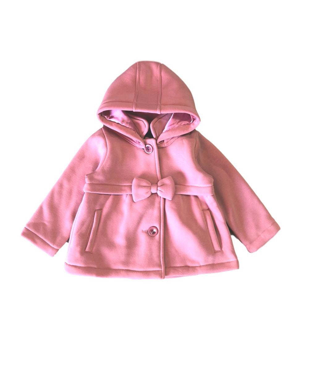 Baby & Toddler Pea Coat with Bow And Removable Hood - Rose (12M-24M) $9.00  (2-4) $9.50 Per Piece