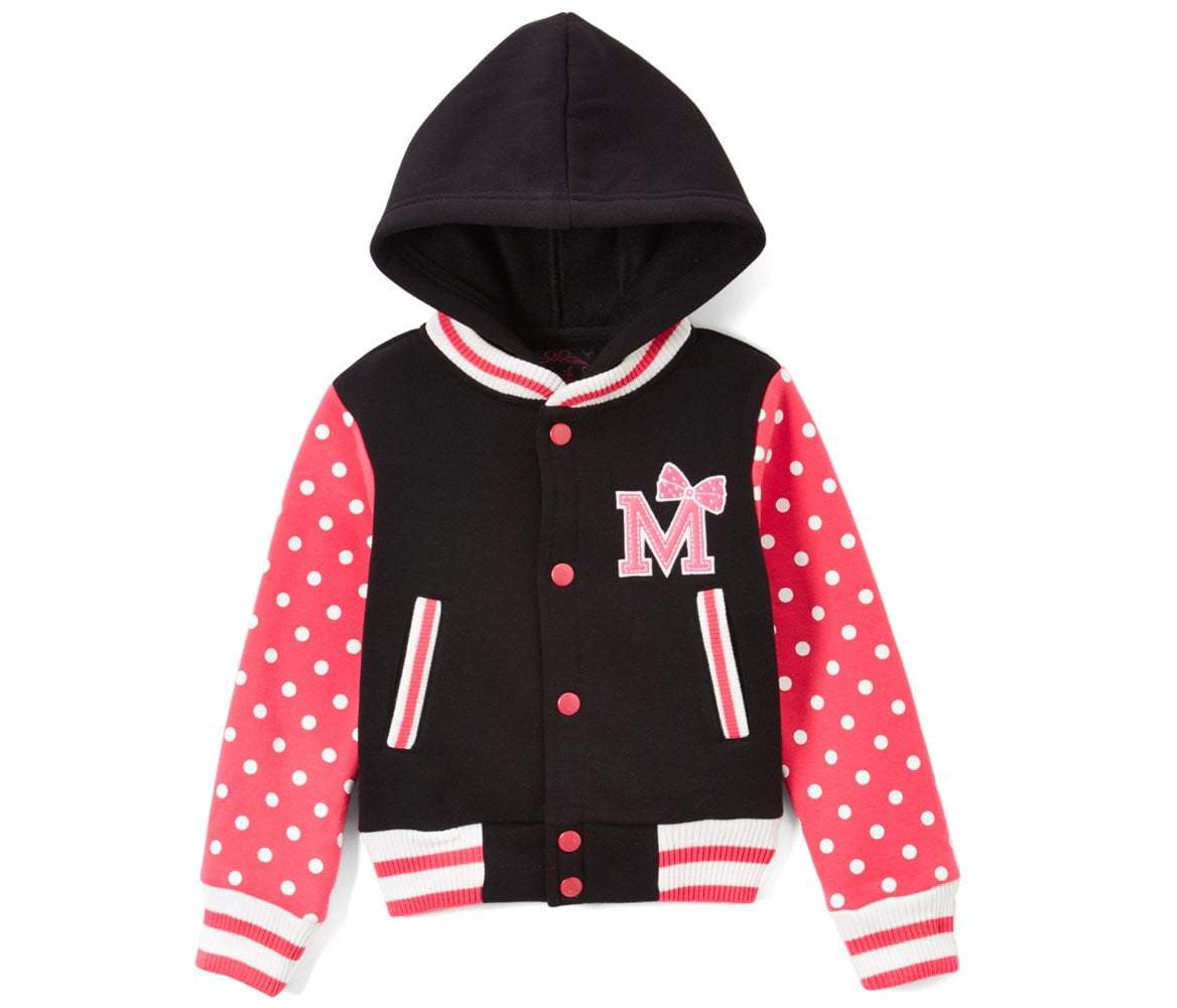 unikinc - Girl Varsity Jacket With Polka Dots - Unikinc