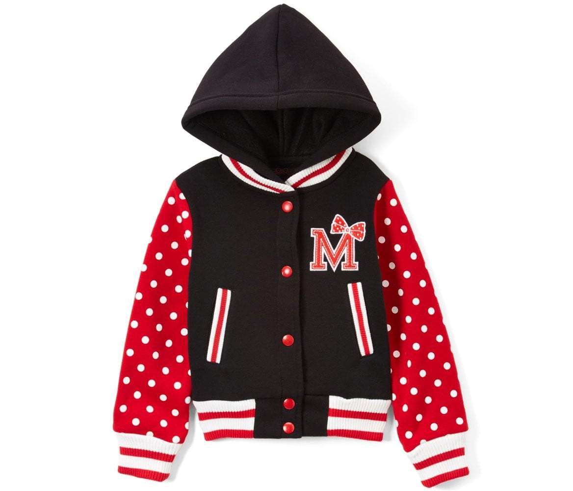 unikinc - Girl Varsity Jacket With Polka Dots - Unikinc