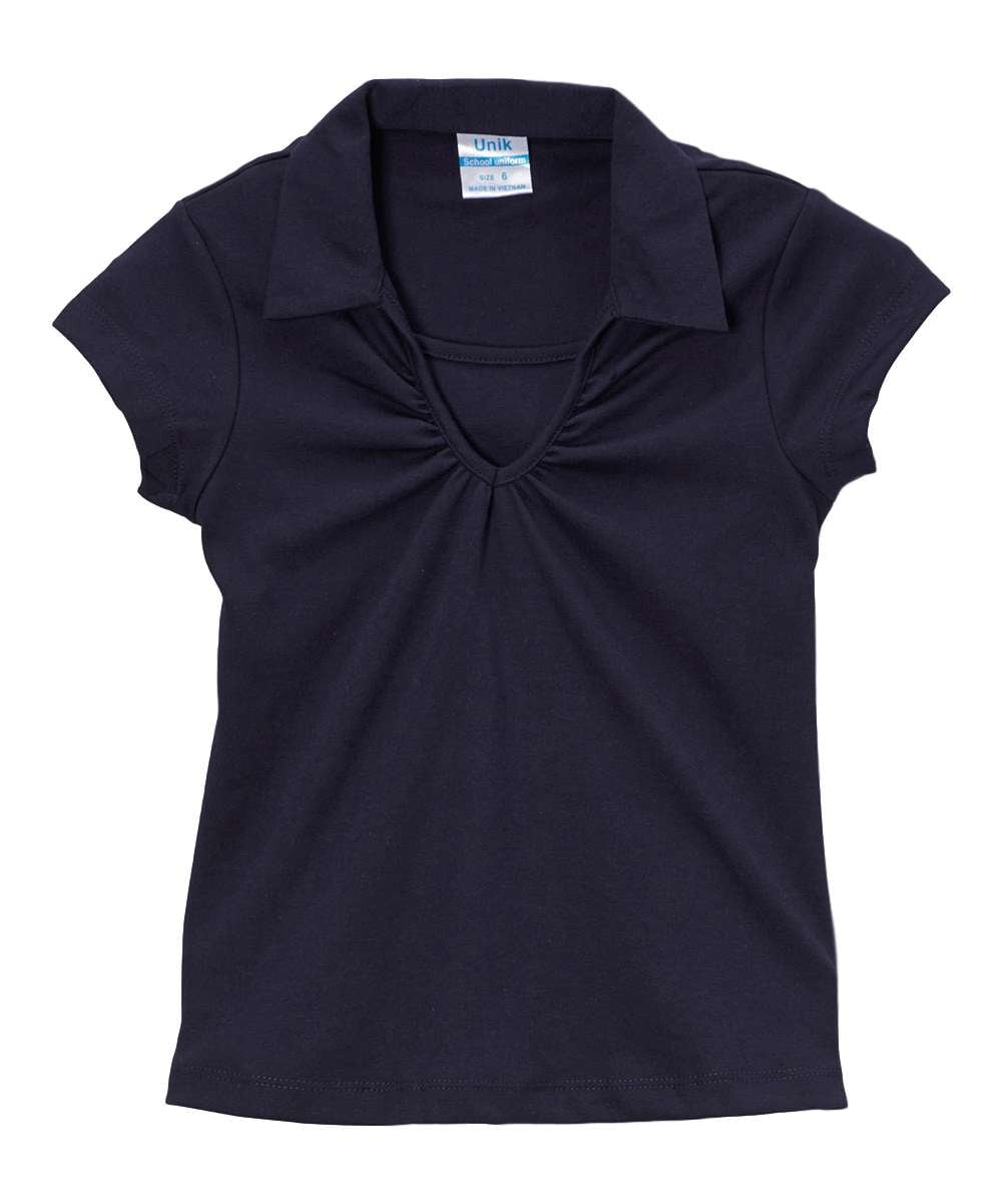unikinc - Girl's Uniform V-Neck Collar Shirt - Unikinc