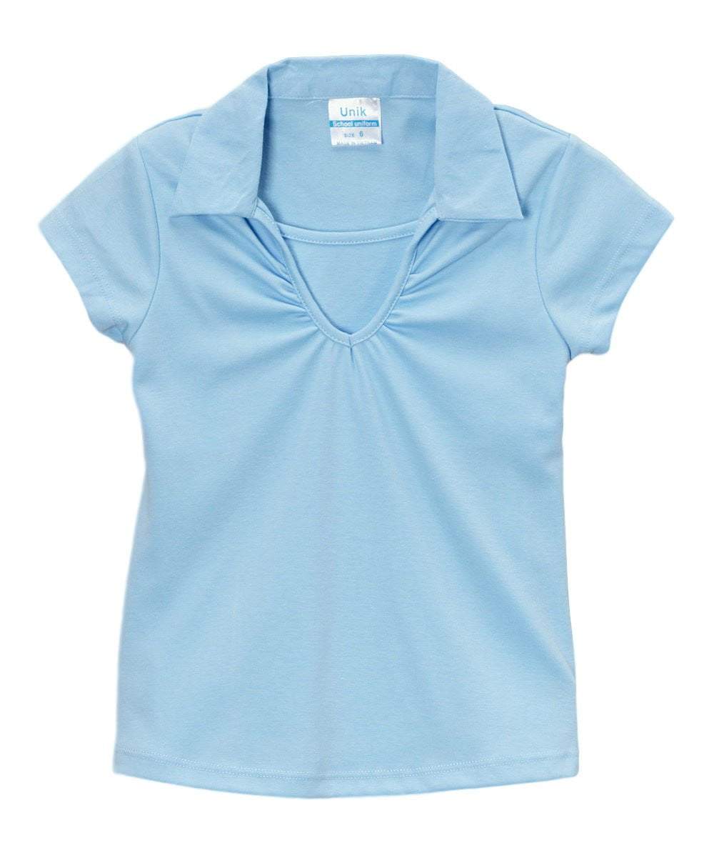 unikinc - Girl's Uniform V-Neck Collar Shirt - Unikinc