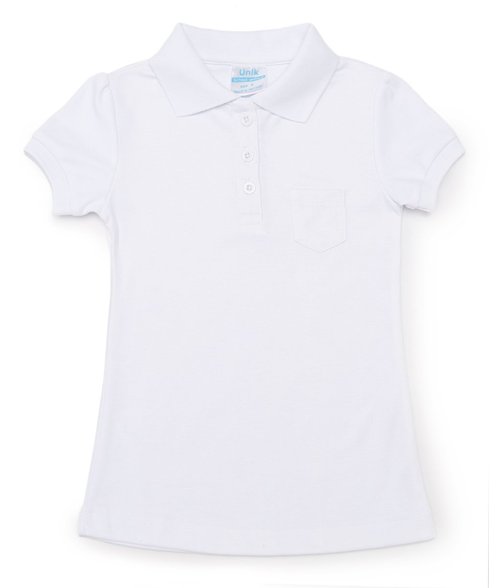 Girl's White Polo with Pocket Uniform Shirt $4.75-$5.00 Per Piece