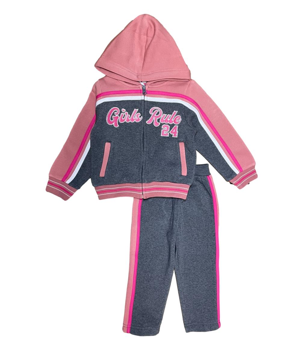 2 Piece Embroidery Girl Rule Sporty Tracksuit (12m-24m) $7.50 (2-4) $8.5 (5-8) 9.5 and (10-14) $10.50 per set