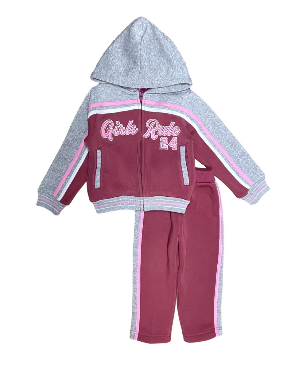 2 Piece Embroidery Girl Rule Sporty Tracksuit (12m-24m) $7.50 (2-4) $8.5 (5-8) 9.5 and (10-14) $10.50 per set