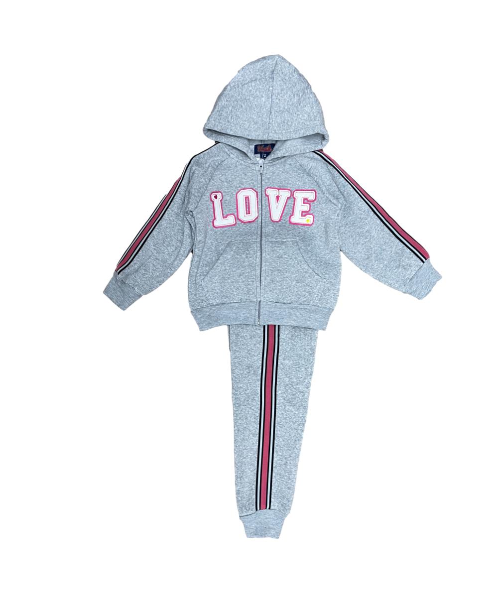Girl Love Jogger Track Suit (12m-24m) $7.50 (2-4) $8.50 5-8 ($9.50) 10-14 (10.50) Per set