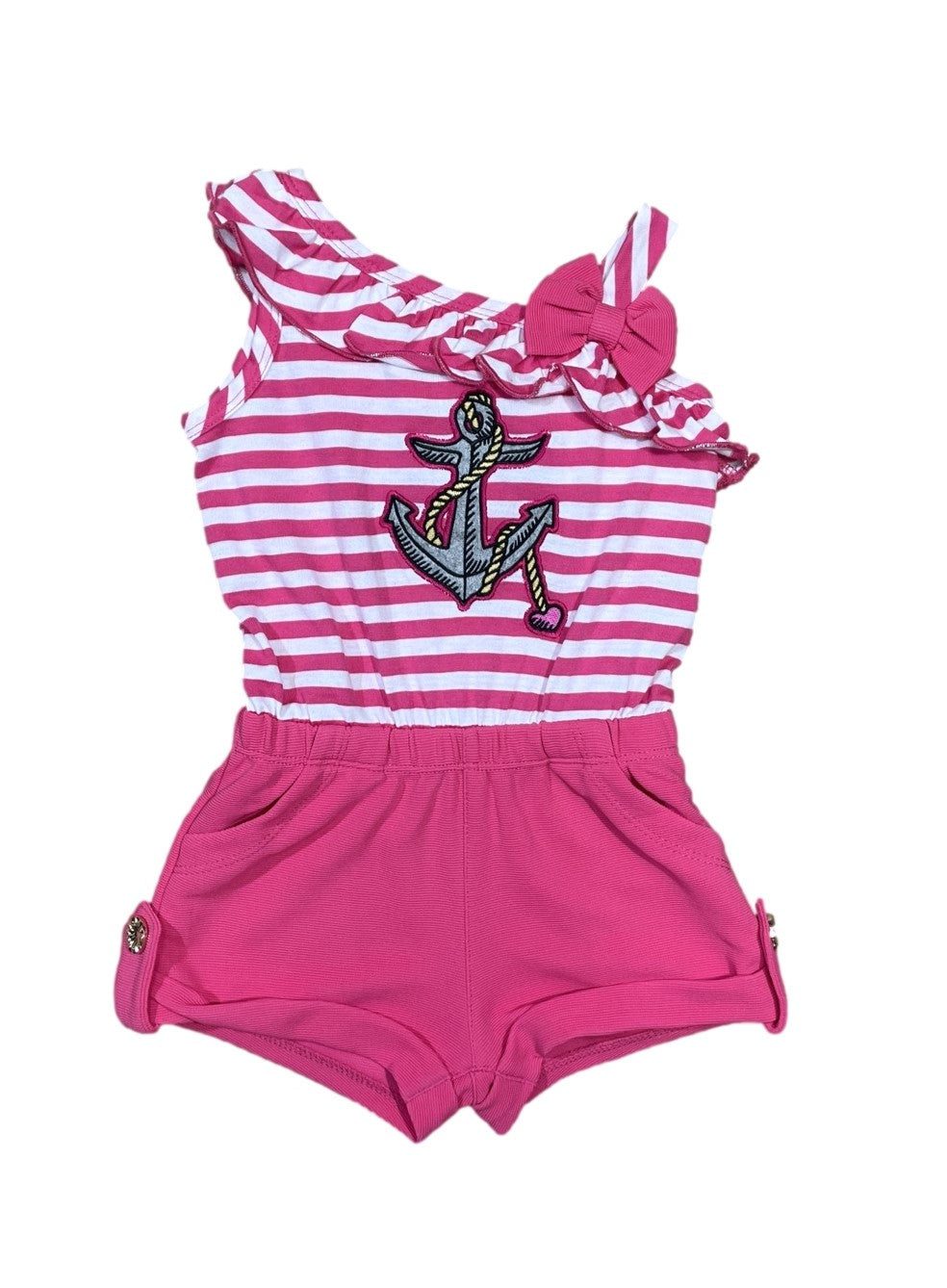 Stripe Anchor Asymmetrical Romper (2-7) $5.00 Per Piece