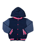Boys Fleece Varsity Hooded Jacket- Charcoal (2-4), (S-XL) $9.00-$10.00 Per Piece. VJ2199