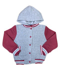 Girls Fleece Varsity Hooded Jacket- Plum (2-4), (S-XL) $9.00-$10.00 Per Piece. VJ2199