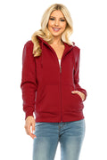 Women's Burgundy Zip Up Hoodie (S-XL) $8.00 Per Piece