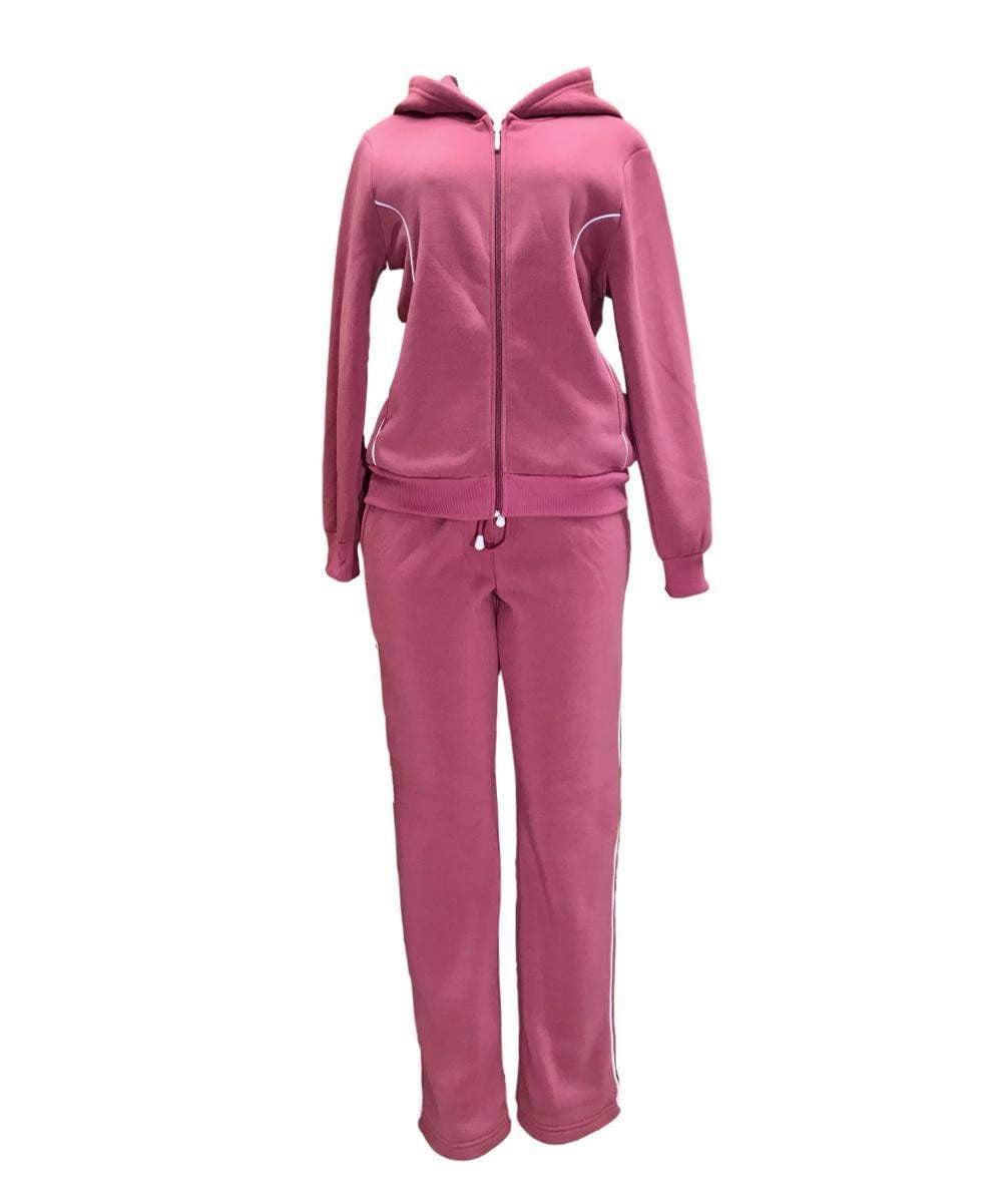 Women 2 Piece Fleece Matching Sweatsuit - Plum (S-XL)( 2X-3X) $15.50-$16.50 Per Set WF1705