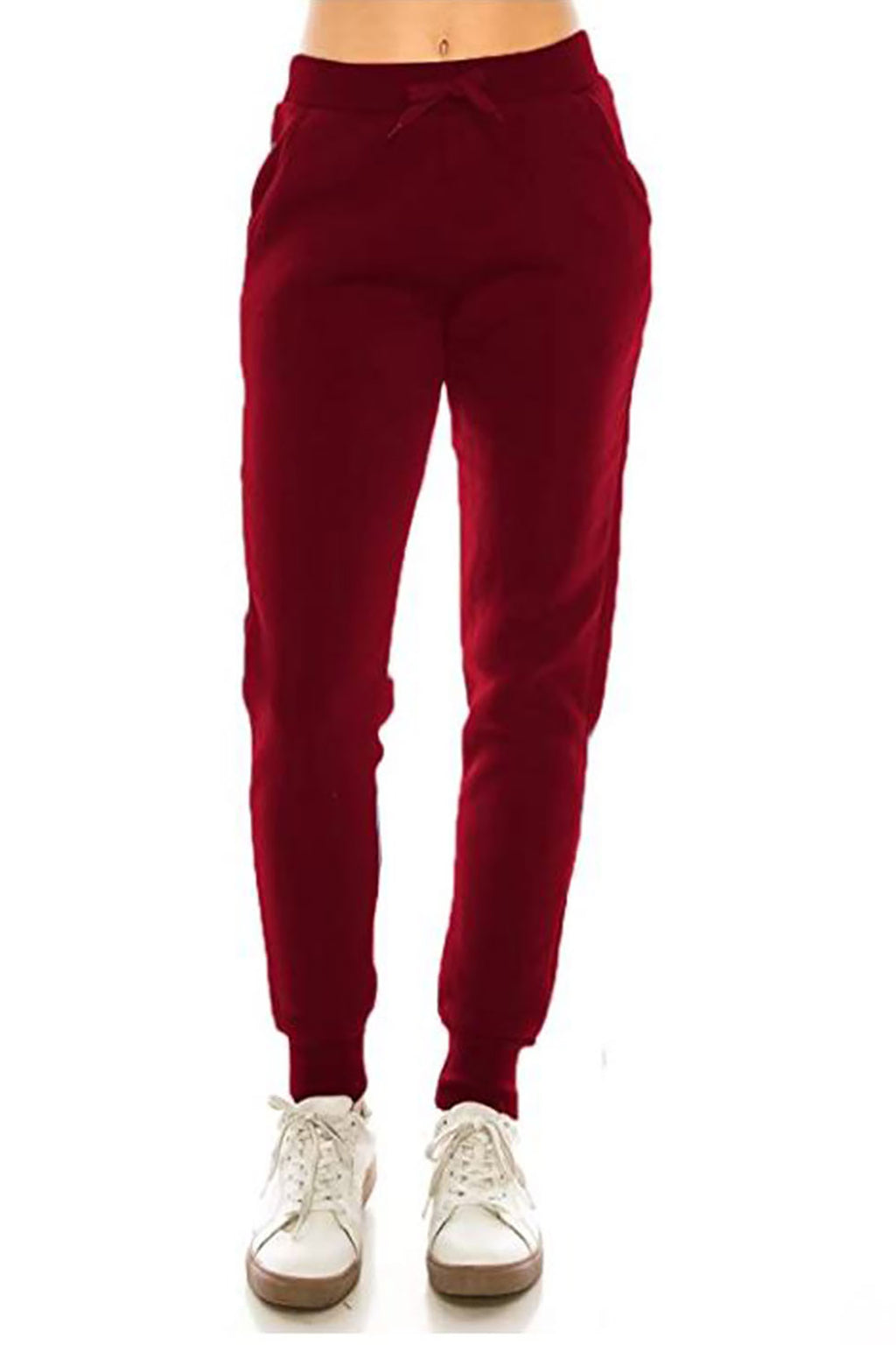 Women's Burgundy Joggers Sweat Pants With Drawstring Waist (S-XL) $7.00 Per Piece. WP31