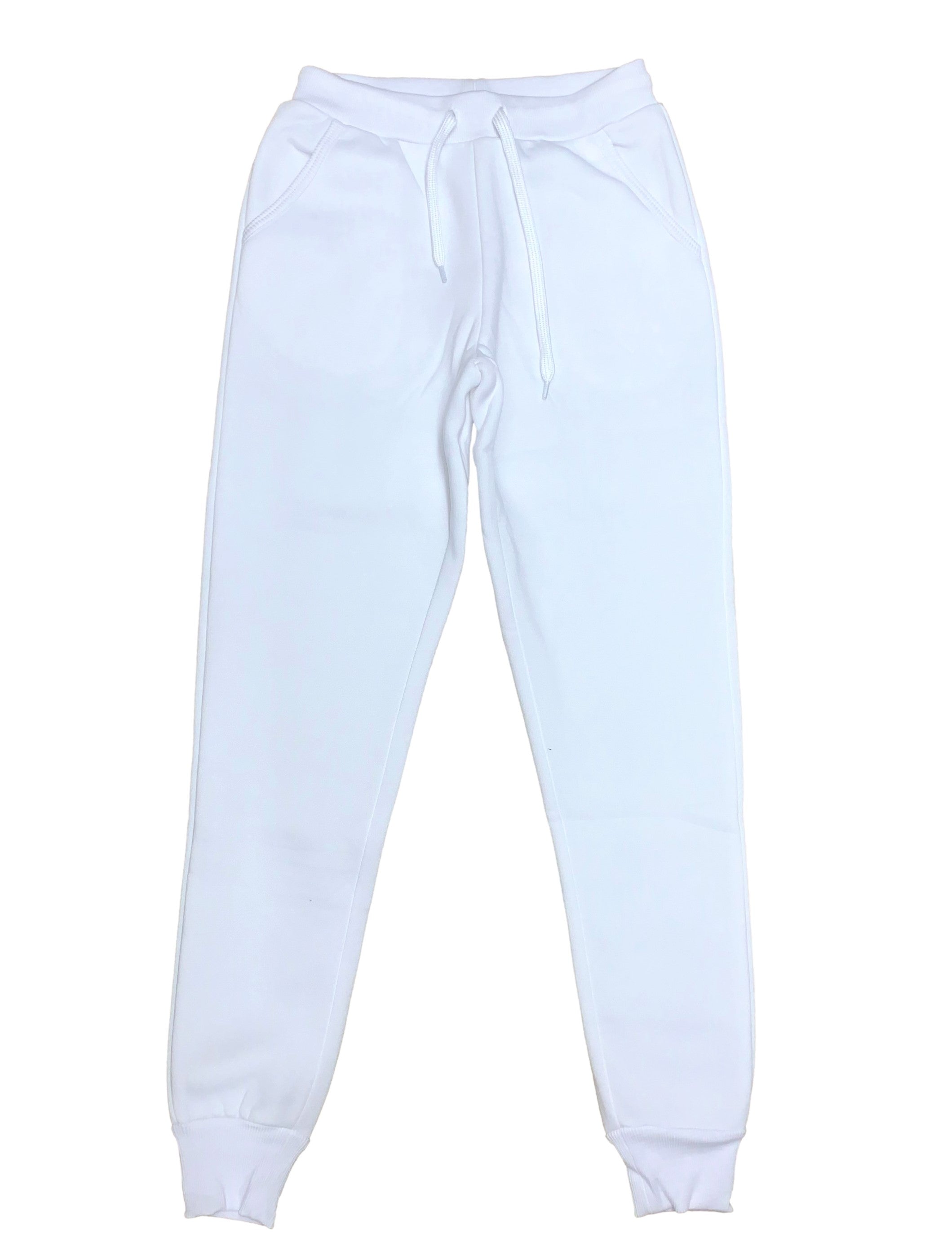 Women's White Joggers Sweat Pants With Drawstring Waist (S-XL) $6.00 Per Piece