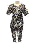 Women Capri Set Brown Leopard (S-XL) $8.5, (2XL-3XL) $9.5 Per Piece